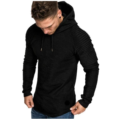 DIMUSI Fashion Hoodie - Solid Color Slim Tracksuit