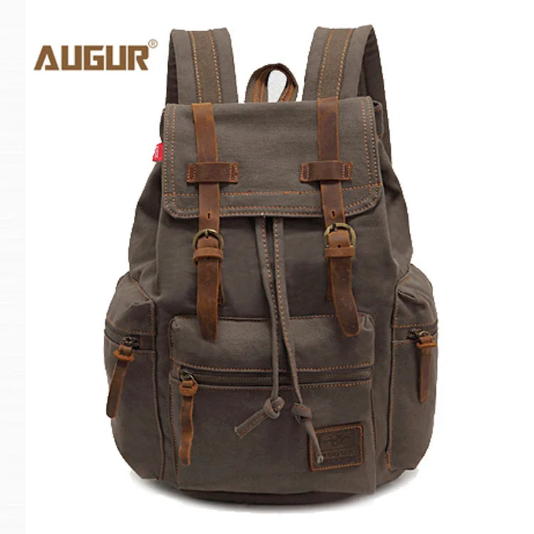 Men's Vintage Canvas Backpack - Large Capacity Travel & Laptop Bag