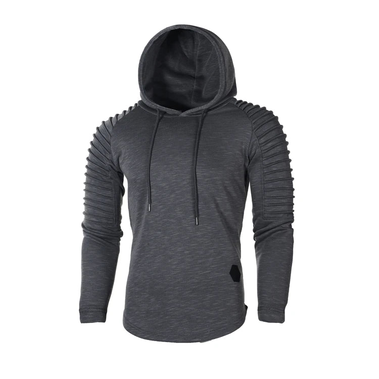 DIMUSI Fashion Hoodie - Solid Color Slim Tracksuit