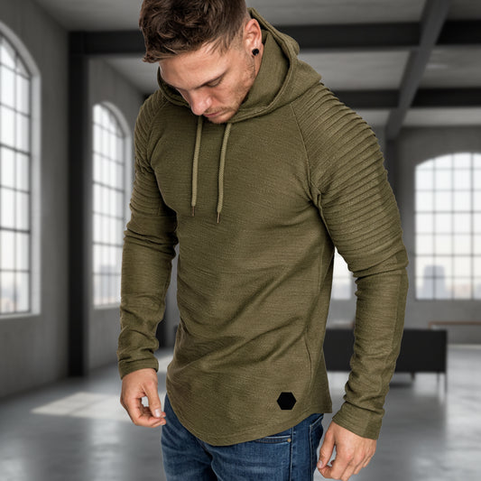 DIMUSI Fashion Hoodie - Solid Color Slim Tracksuit