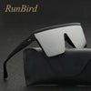 RunBird One-Piece Sunglasses - Oversize Square Black