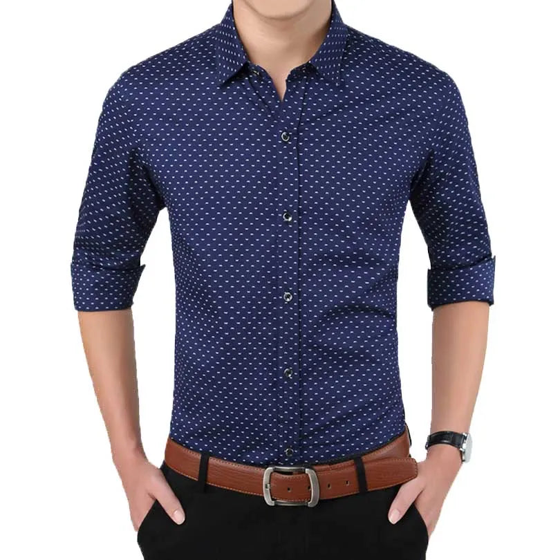 Polka Dot Casual Shirt - Slim Fit M-5XL