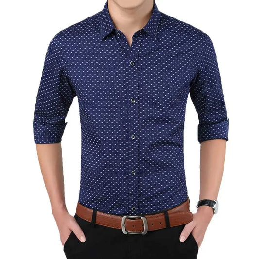 Polka Dot Casual Shirt - Slim Fit M-5XL