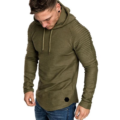 DIMUSI Fashion Hoodie - Solid Color Slim Tracksuit
