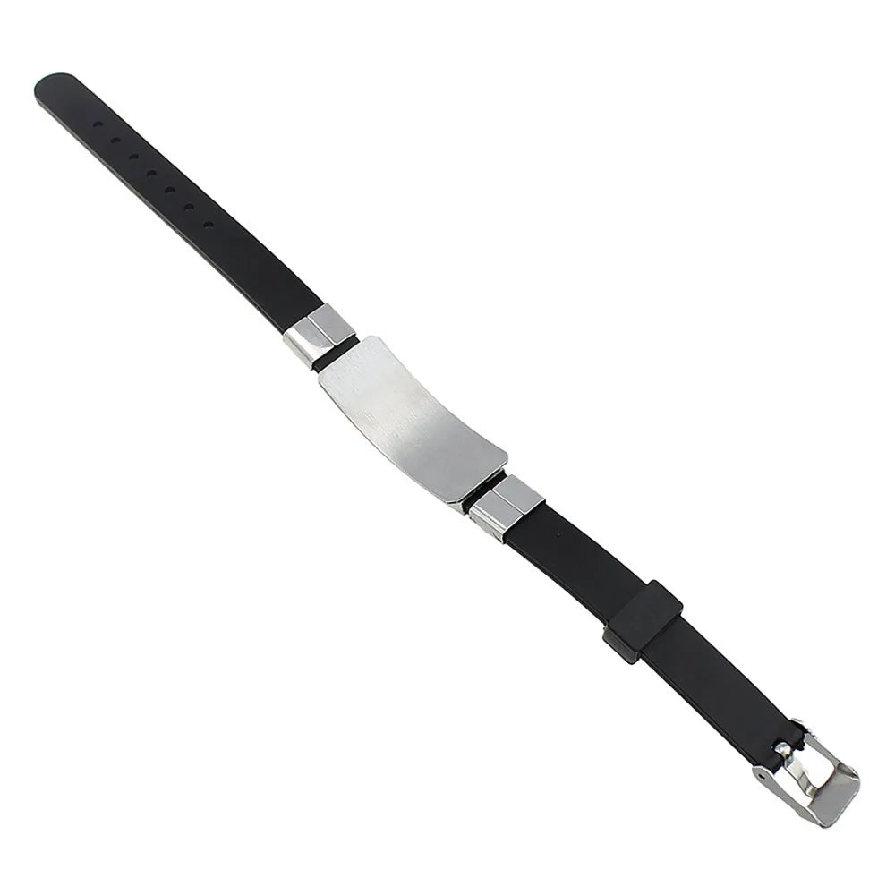 Silicone Steel Bracelet - Punk Rubber Wristband