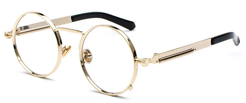 Peekaboo Steampunk Sunglasses - Clear Red Metal Frame