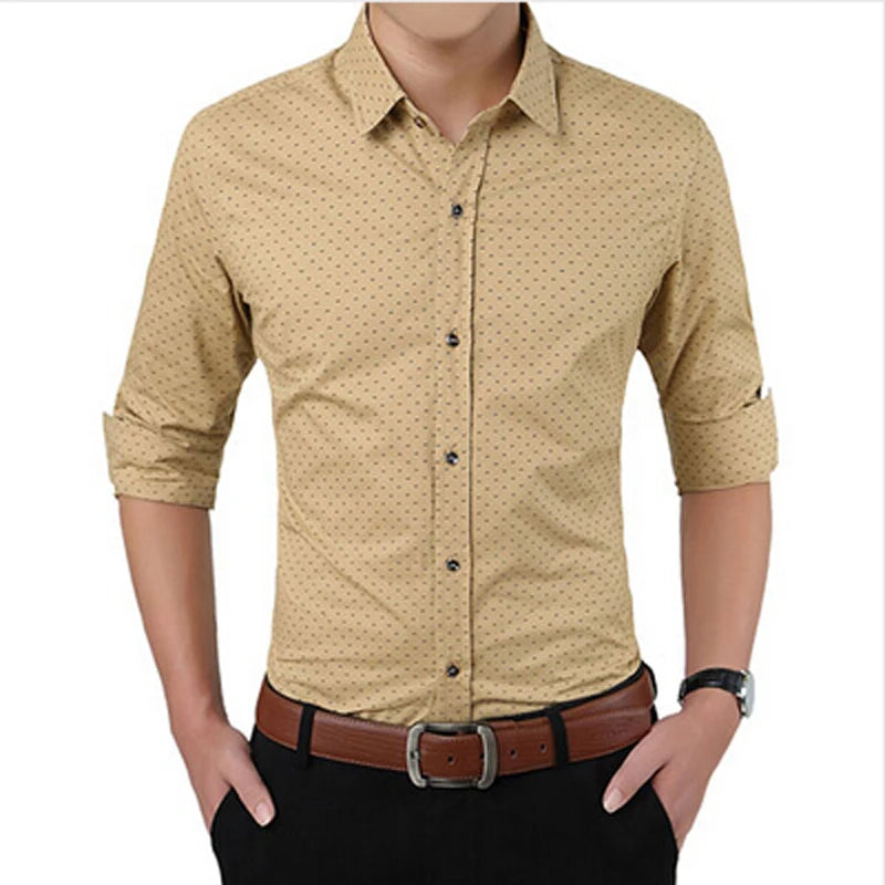 Polka Dot Casual Shirt - Slim Fit M-5XL