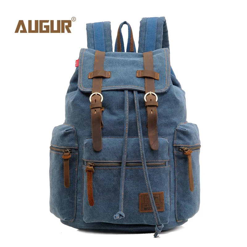 Men's Vintage Canvas Backpack - Large Capacity Travel & Laptop Bag