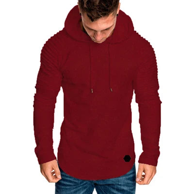 DIMUSI Fashion Hoodie - Solid Color Slim Tracksuit
