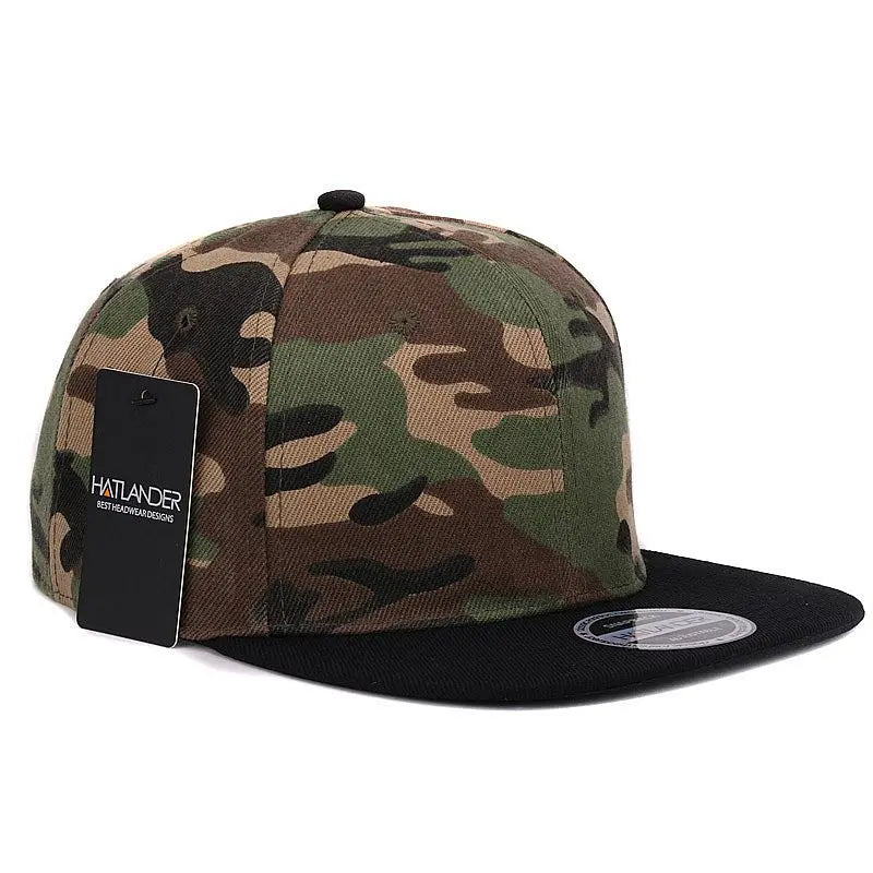 HATLANDER Camo Snapback - Blank Flat Baseball Cap