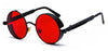 Kachawoo Steampunk Round Sunglasses - Red Lens Metal