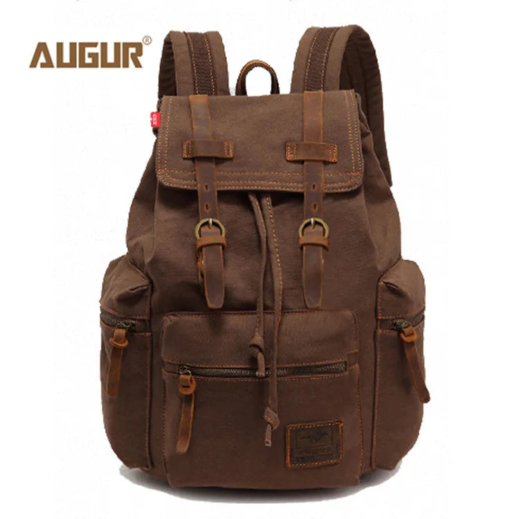 Men's Vintage Canvas Backpack - Large Capacity Travel & Laptop Bag