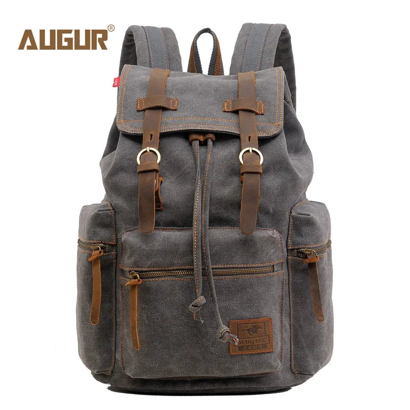 Men's Vintage Canvas Backpack - Large Capacity Travel & Laptop Bag