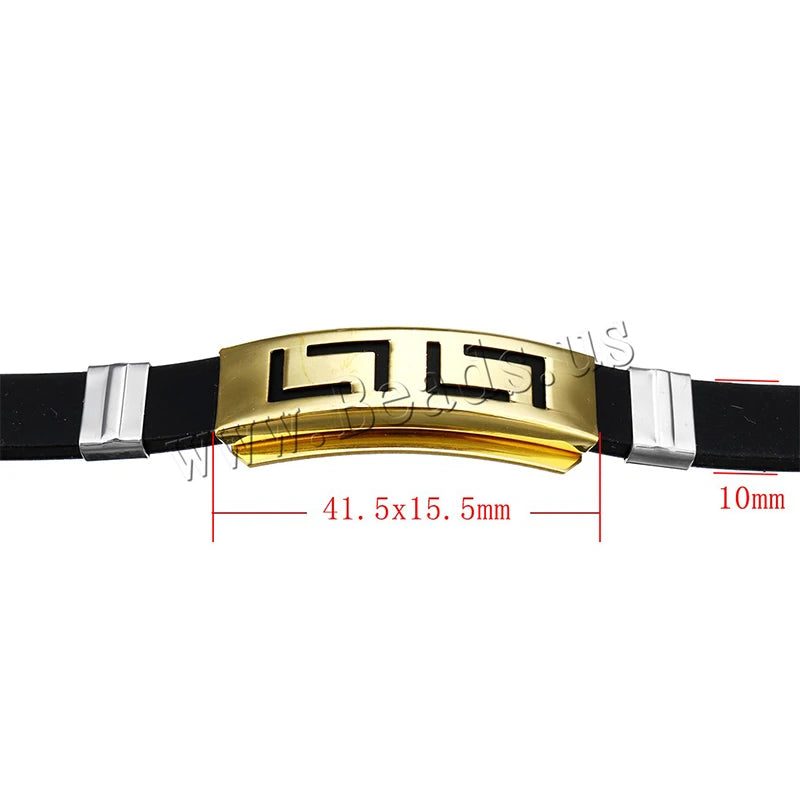 Silicone Steel Bracelet - Punk Rubber Wristband