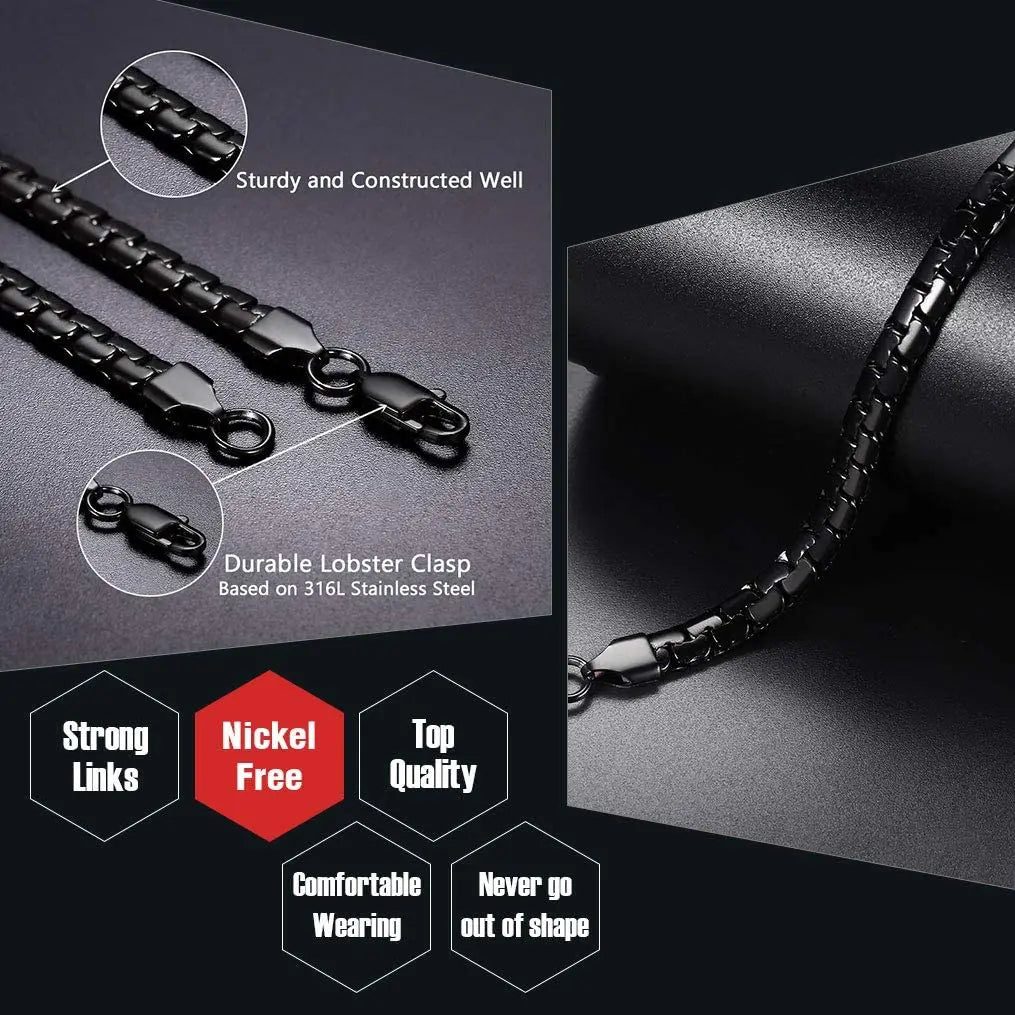 Premium Stainless Steel Flat Box Chain Necklace