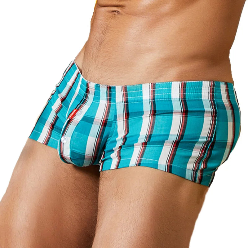 Cotton Plaid Lounge Boxers - Relaxed Fit