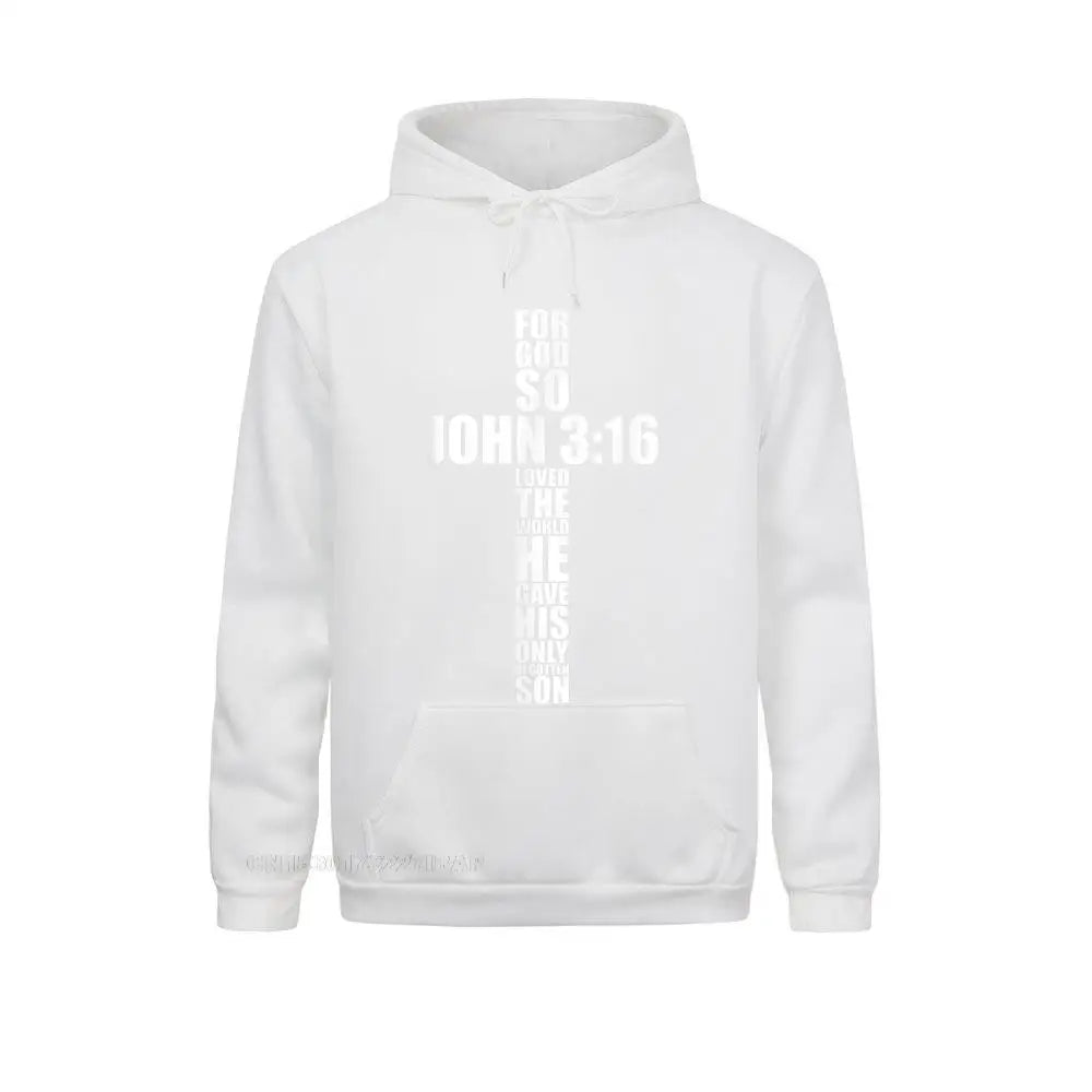 John 3:16 Christian Cross Hoodie - Religious Bible Verse Sweatshirt