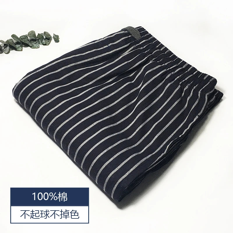 Men's Pure Cotton Plaid Sleep Pants - Lightweight Casual Lounge Trousers