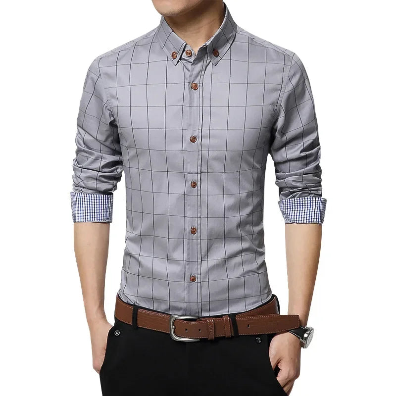 Men's Floral Print Dress Shirt - Long Sleeve Slim Fit Business Casual