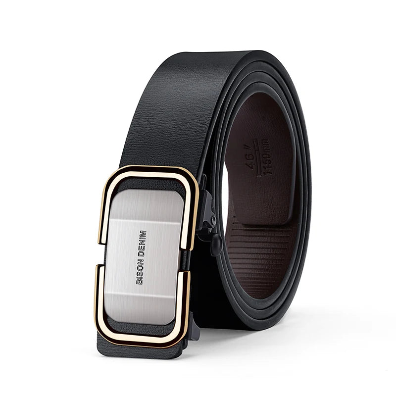 Men's Genuine Leather Belt - Automatic Buckle Dress & Casual Belt