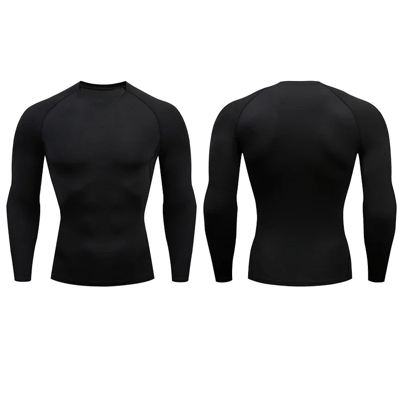 Men's Compression Running Shirt - Long Sleeve Fitness Training Top