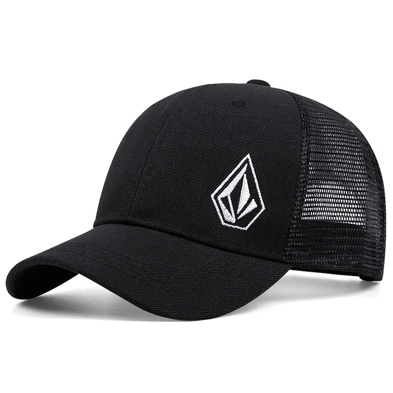 Diamond Embroidered Mesh Baseball Cap - Hip Hop Street Style Trucker Hat