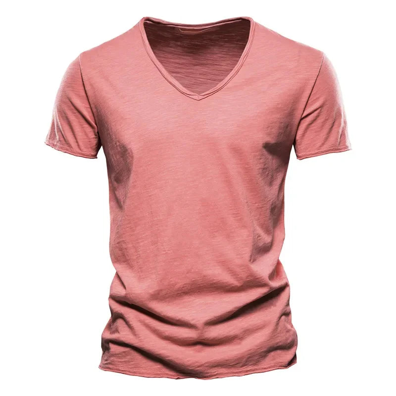 100% Cotton V-Neck Tee - Slim Fit Quality