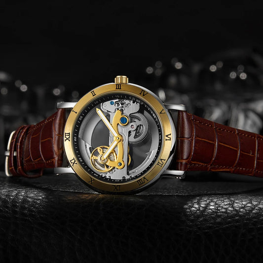 Golden Bridge Skeleton Automatic Mechanical Men's Watch
