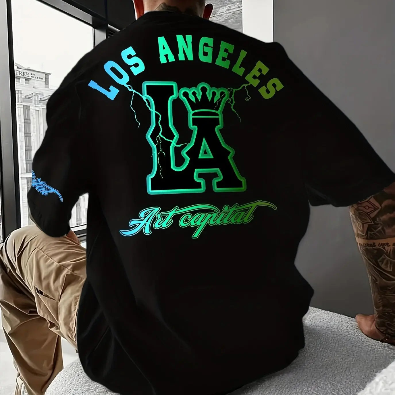 LA Crown Gradient Tee - Breathable Streetwear