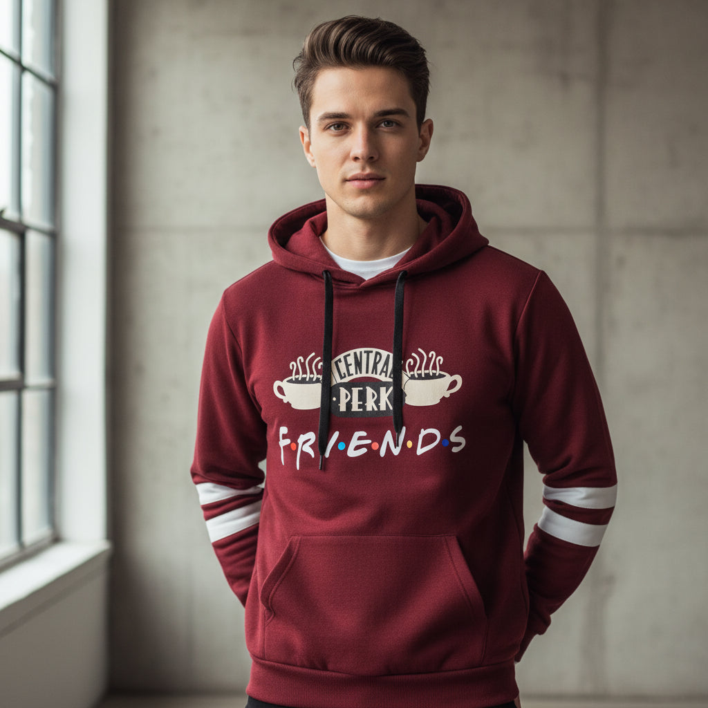 Friends TV Show Coffee Print Hoodie - Women's Pullover Sweatshirt