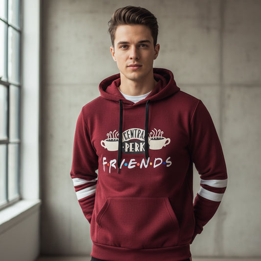 Friends TV Show Coffee Print Hoodie - Women's Pullover Sweatshirt