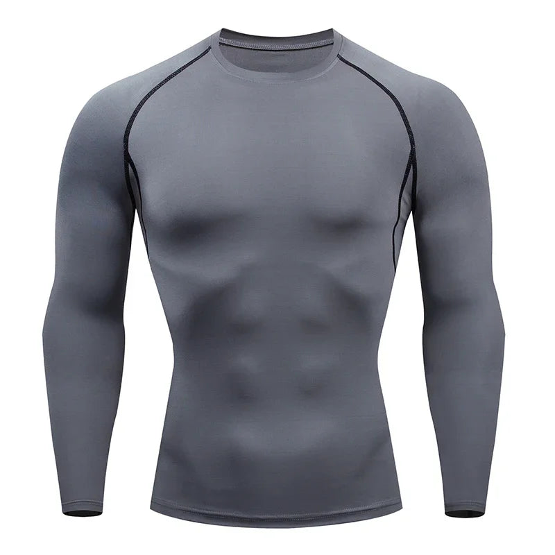 Men's Compression Running Shirt - Long Sleeve Fitness Training Top