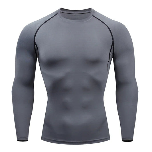 Men's Compression Running Shirt - Long Sleeve Fitness Training Top