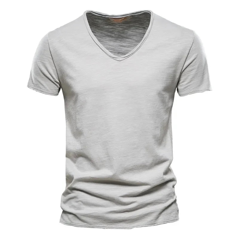 100% Cotton V-Neck Tee - Slim Fit Quality