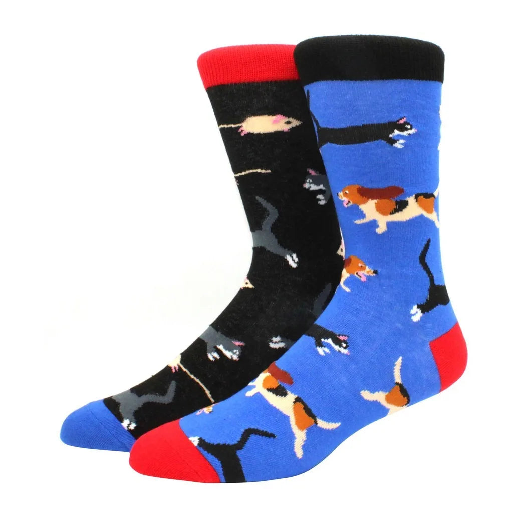 Mismatched Novelty Socks - Animal Fruit Design