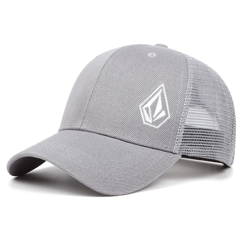 Diamond Embroidered Mesh Baseball Cap - Hip Hop Street Style Trucker Hat