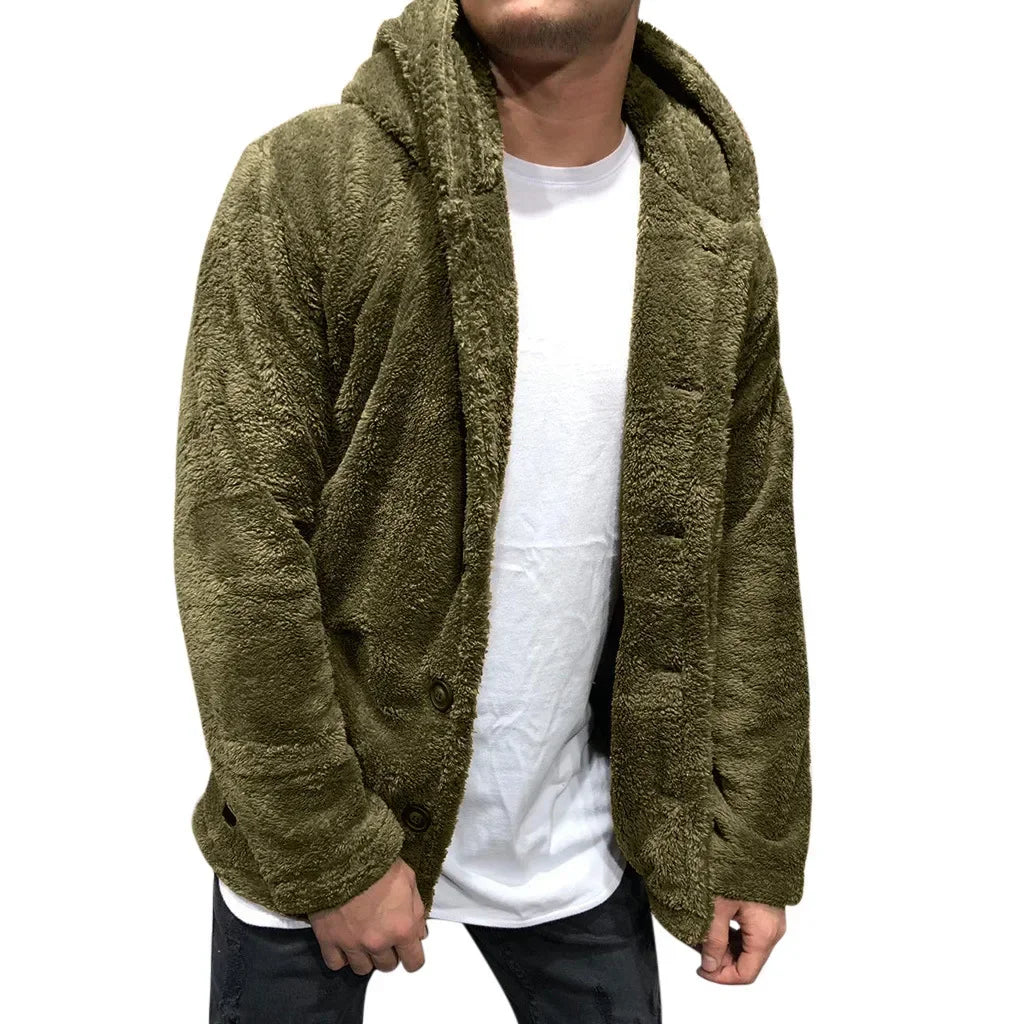 Men's Hooded Fleece Coat - Premium Winter Jacket