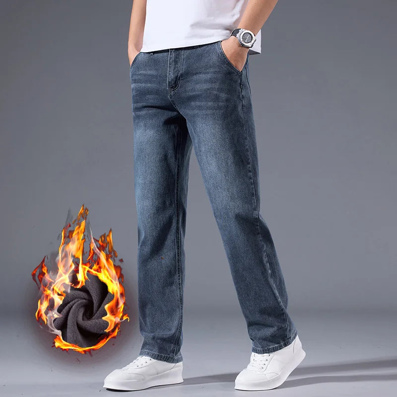 Fleece-Lined Winter Jeans - Warm Business Casual