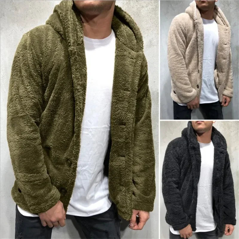 Men's Hooded Fleece Coat - Premium Winter Jacket