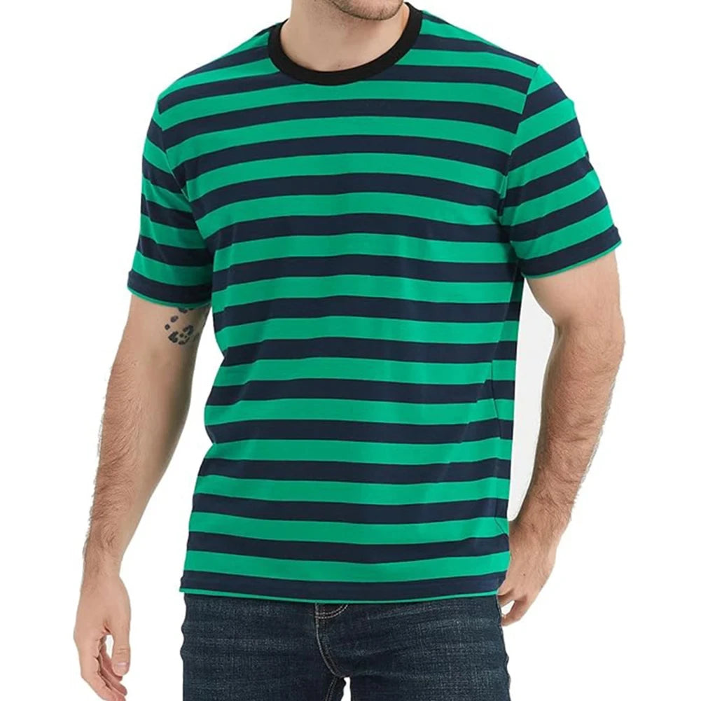 3D Striped Print Tee - Loose Fit Streetwear