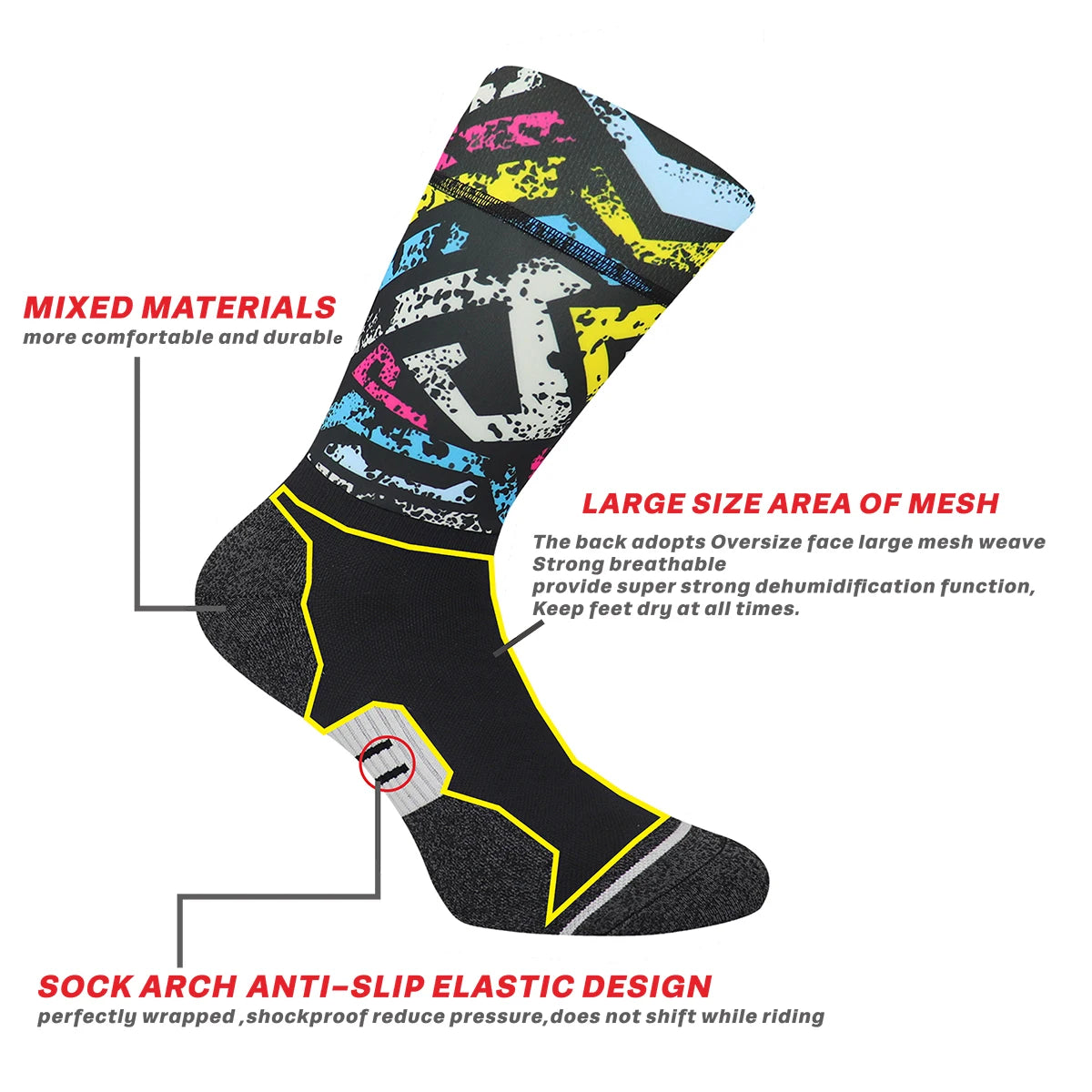 Compression Cycling Socks - Anti-Slip Racing