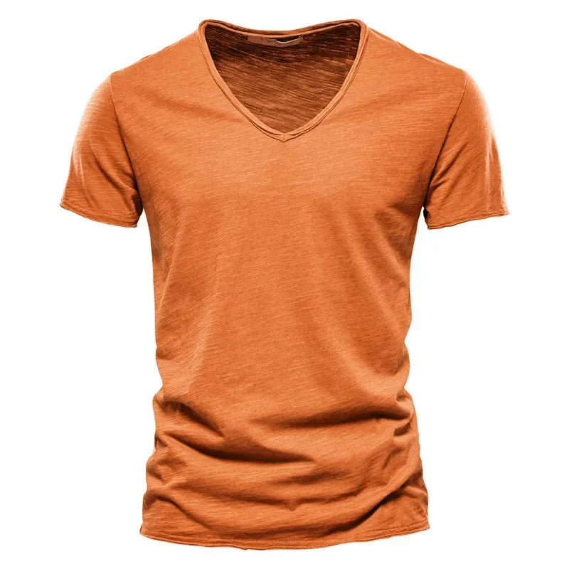 100% Cotton V-Neck Tee - Slim Fit Quality