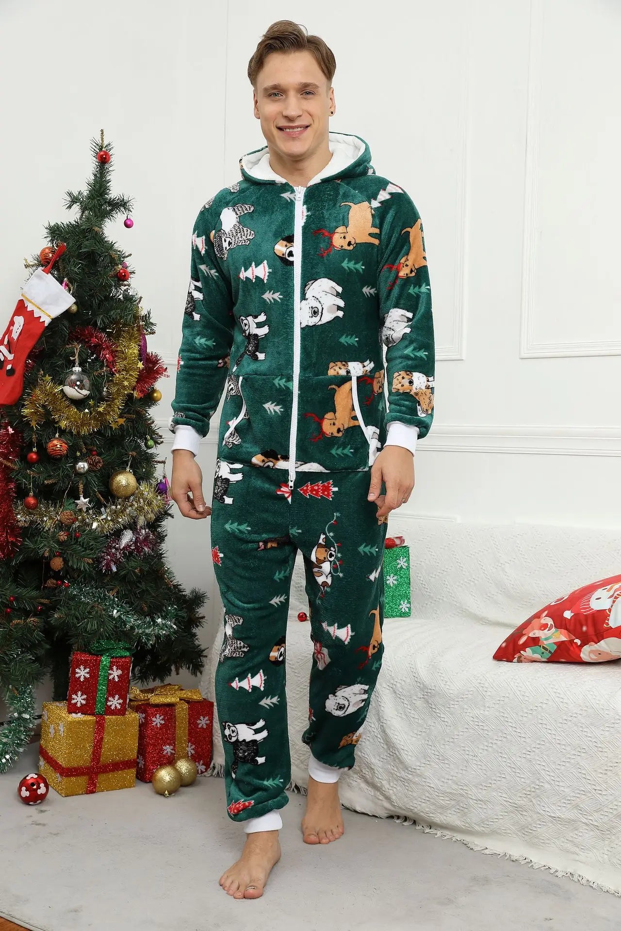 Camouflage Fleece Onesie - Hooded Winter Jumpsuit