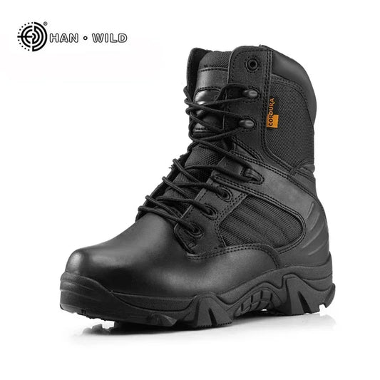 Men's Tactical Combat Boots - Winter Leather Military Ankle Boots