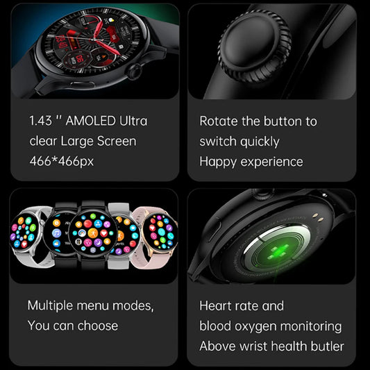 AMOLED Smartwatch - AI Voice Health Monitoring