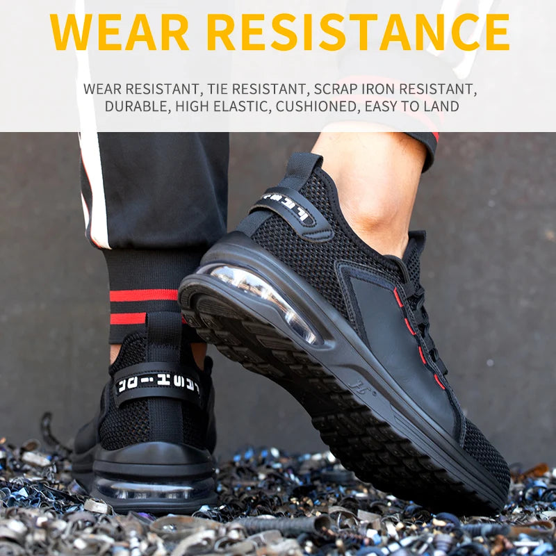 Steel Toe Safety Work Shoes - Puncture Proof Breathable Sneakers for Men & Women