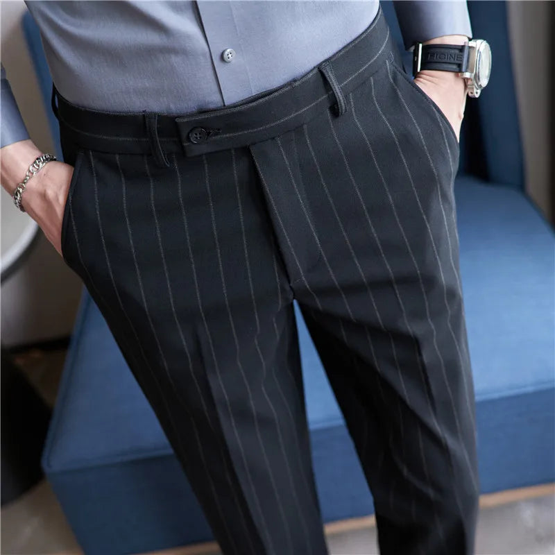 QJ CINGA Wool Suit Pants - British Style Formal Trousers