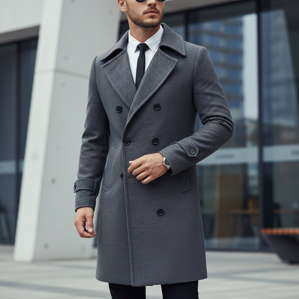 Simple Trench Coat - Double-Breasted Coldproof