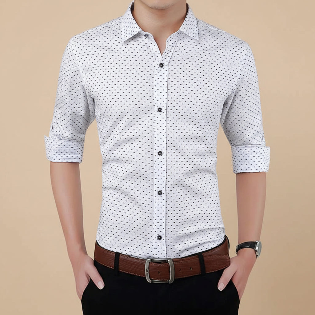 Polka Dot Casual Shirt - Slim Fit M-5XL