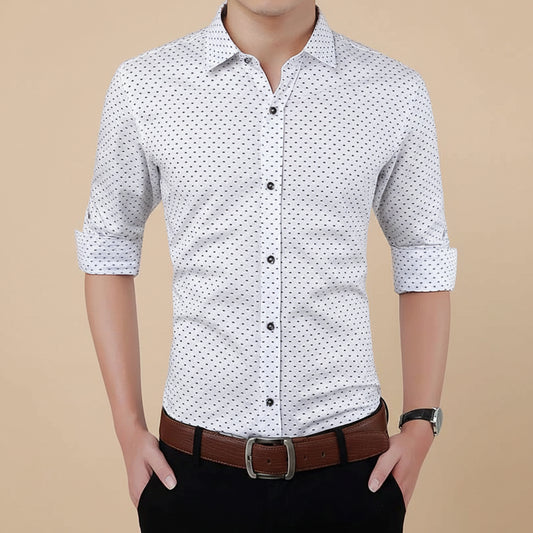 Polka Dot Casual Shirt - Slim Fit M-5XL